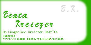 beata kreiczer business card